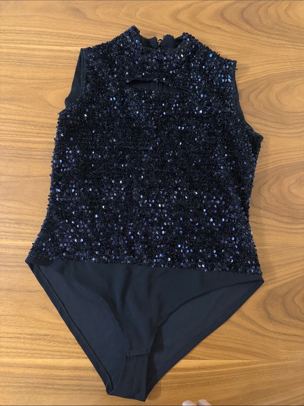 Girls' Sequin Black Sleeveless One-Piece
